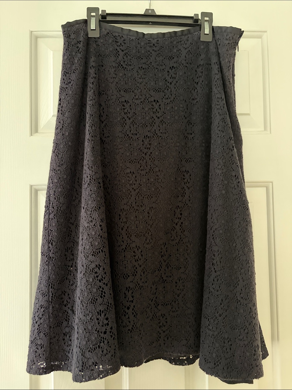 Talbots Black Crochet A-Line Skirt